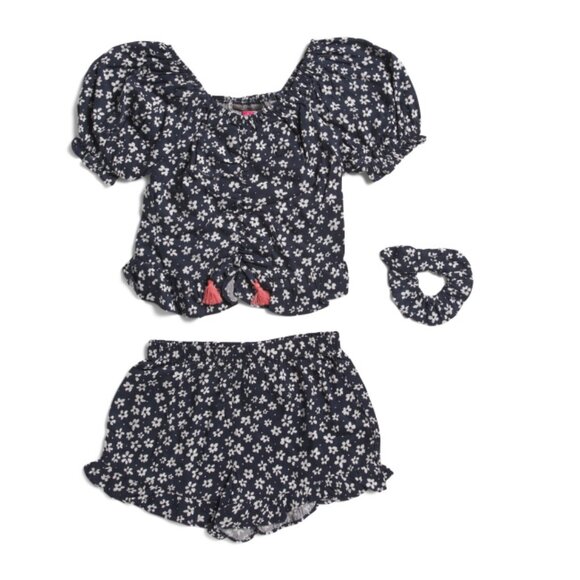 VINCE CAMUTO Navy Little Girls Set With Scrunchie - Picture 1 of 2